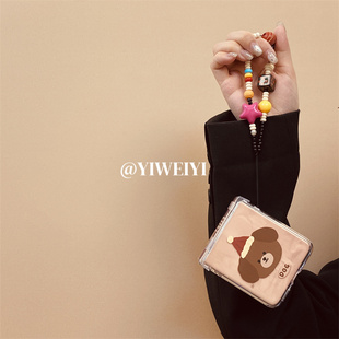 依维意 适用于华为Pocket2折叠屏手机壳Puppy三星ZFlip4/3帽子小狗P50Pocket复古手链荣耀MagicVFlip新款防摔