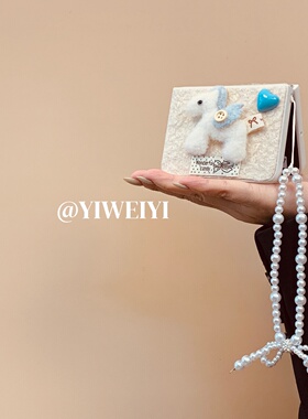 依维意 适用于荣耀magicvflip2手机壳pocket2可爱小马折叠屏白色毛绒oppofindn3flip蝴蝶结珍珠挂绳matex6