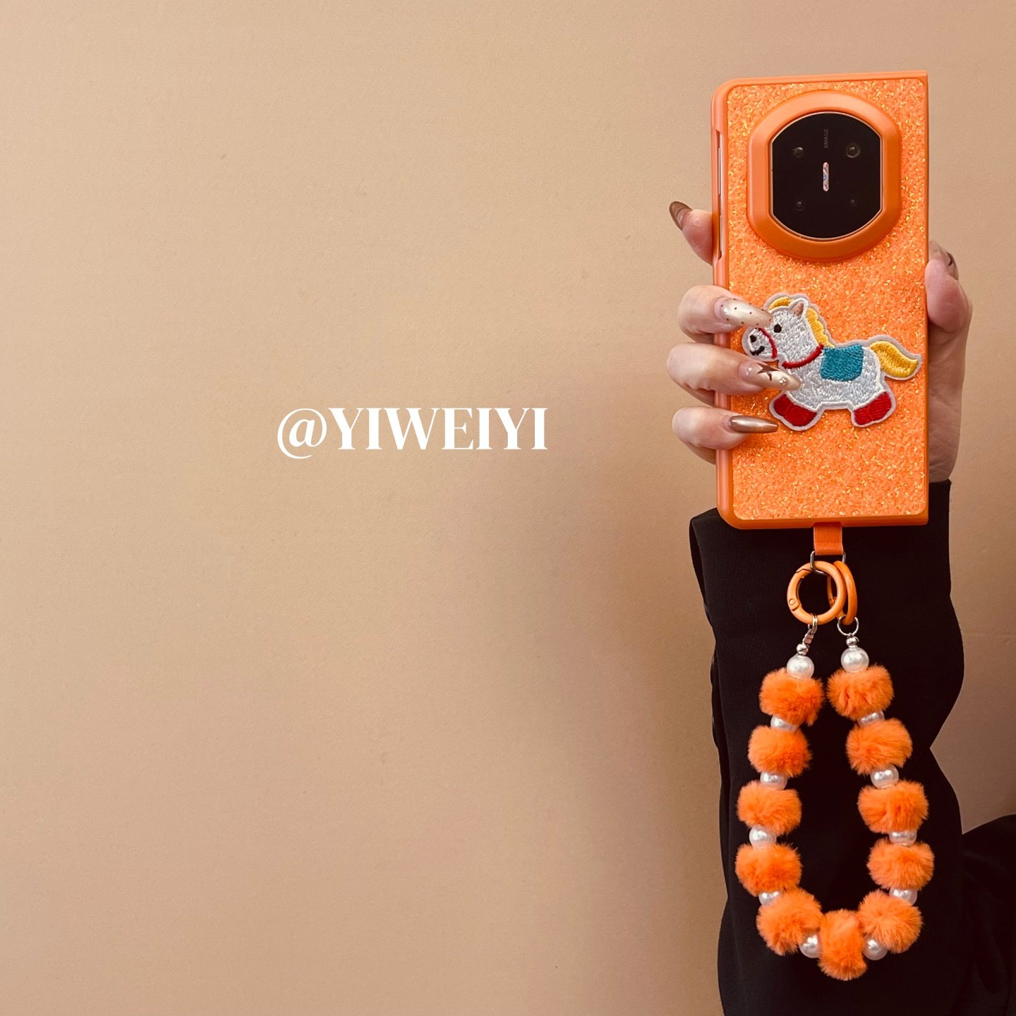 依维意 适用于华为MateX7折叠手机壳MateX6高级橙闪粉亮片MateX3典藏版时尚X5刺绣小马秋冬新款毛绒珍珠手链,3C数码配件,手机保护套/壳,淘宝优惠券,粉丝福利购,淘宝优惠卷