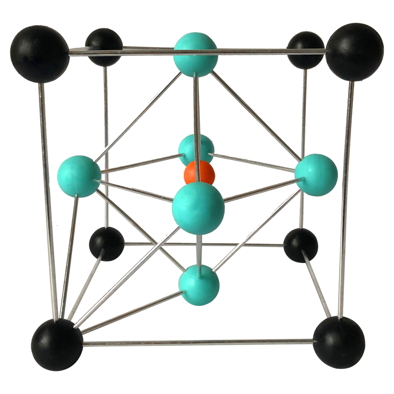 钙钛矿（a）型模型钛酸钙CaTiO3化学晶体晶胞结构