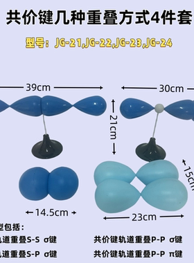分子模型-共价键几种重叠方式（4件/套）型号：JG-21,22,23,24