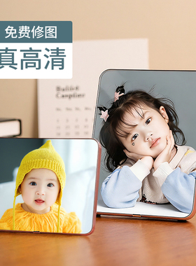 洗照片做成相框摆台定制加打印全家福宝宝相片水晶摆台制作高级感