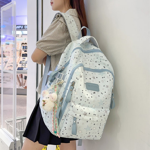 减负书包初中生女生高颜值大容量小学生三到五六年级中学生双肩包