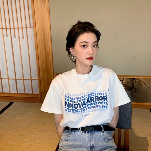 nnova夏季短袖情侣装宽松