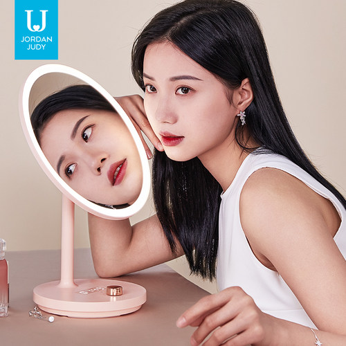 佐敦朱迪化妆镜台式led带灯智能镜补光美妆镜家用桌面梳妆镜子