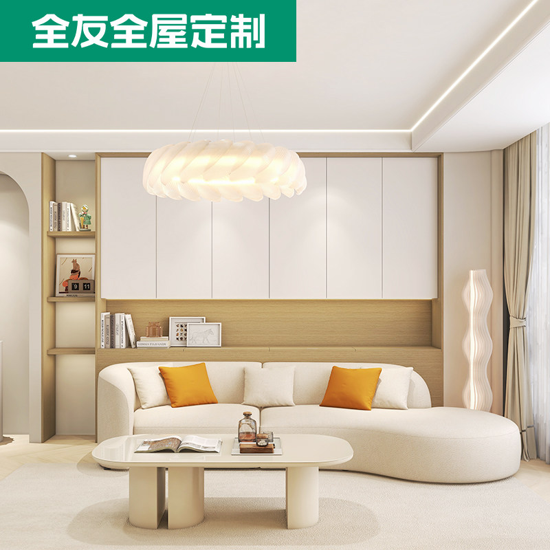 全友全屋定制电视玄关柜简约现代客厅家用落地多用储物柜一体靠墙