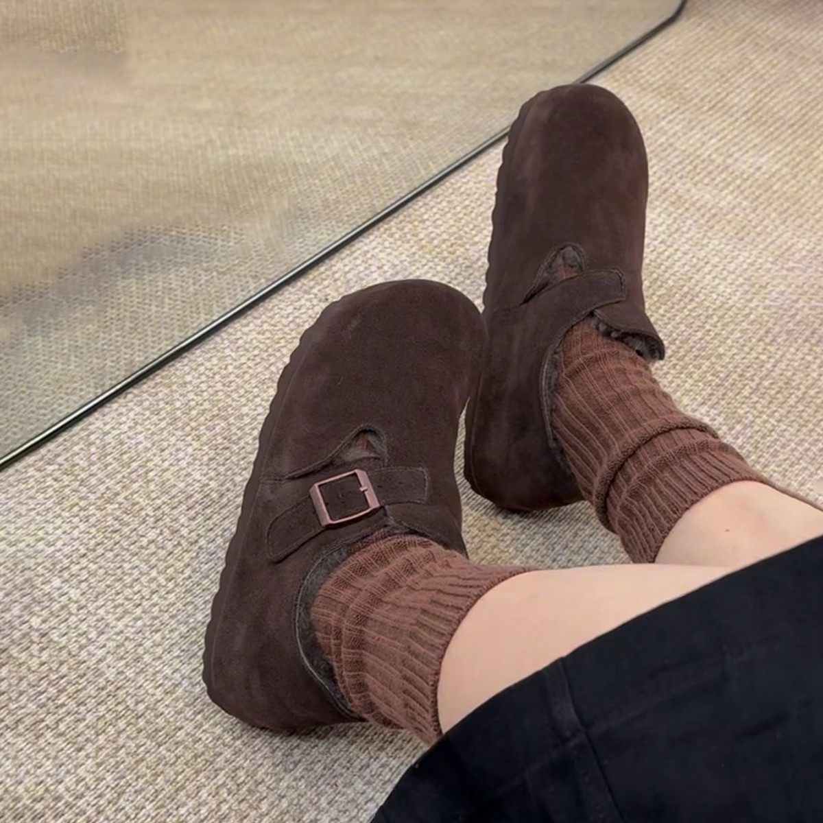 春季增高一脚蹬毛毛全包勃肯鞋女冬2026新款懒人平底复古加0125ud,女鞋,勃肯鞋/软木鞋,淘宝优惠券,粉丝福利购,淘宝优惠卷