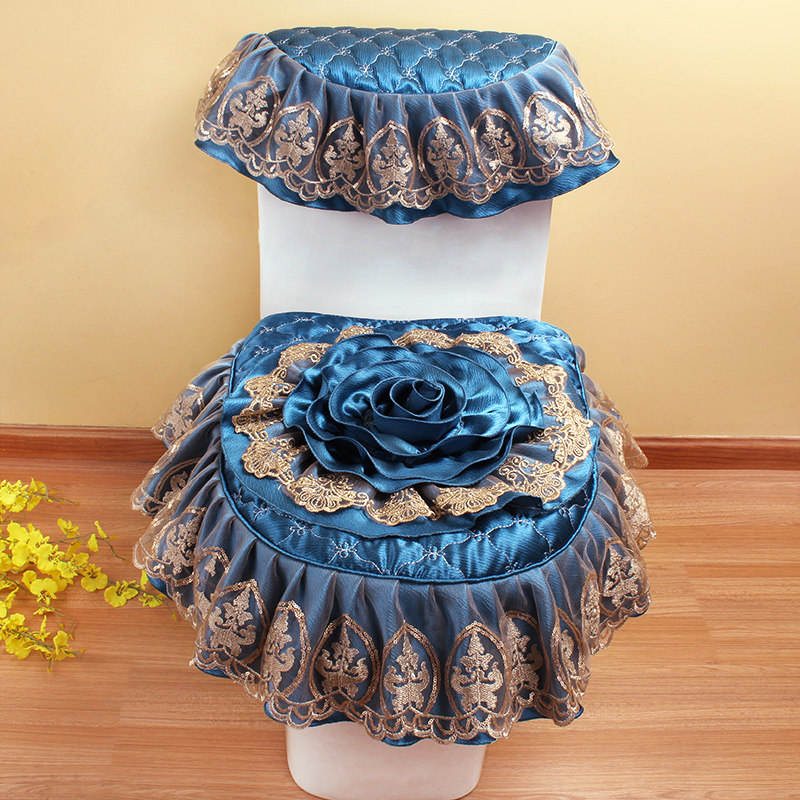 马桶坐垫马桶垫子四季通用家用欧式布艺马桶圈三件套坐便器坐便垫