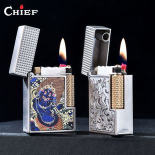 双面精雕复古唐草一体高储打火机高颜值男生新款 抖音同款 首领经典