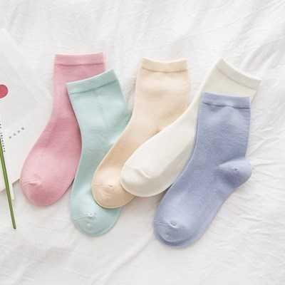 男女全棉秋冬款小码纯棉白袜子冬季加厚防臭中筒绵混合装10双批。