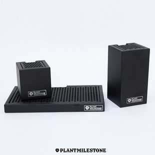 植物展示摆件潮流摆件花盆底托块根种植园艺底座板滤水金属置物桩