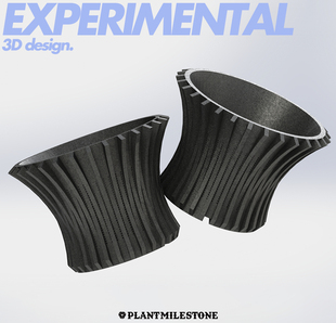 Milestone 3D打印设计日式块根龙舌兰花盆龟甲龙蓝鲸透气钵装饰盆