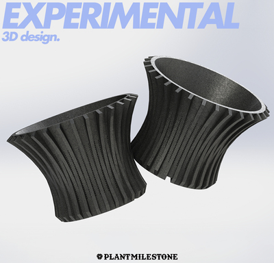 3D打印哑光pla设计简约透气花盆