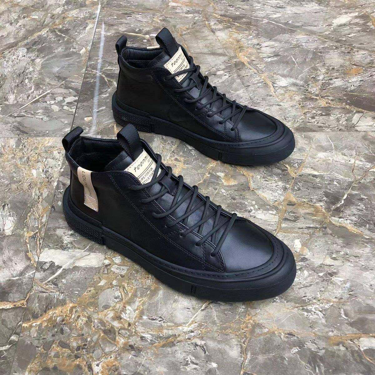 头层牛皮休闲百搭高帮鞋秋冬季2025新款男士潮流透气运动真皮靴子,流行男鞋,马丁靴,淘宝优惠券,粉丝福利购,淘宝优惠卷