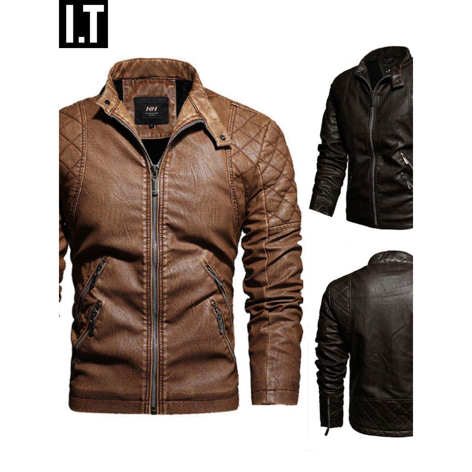 潮牌大码真皮皮衣男秋冬季痞帅摩托骑行机车服皮夹克加绒加厚外套