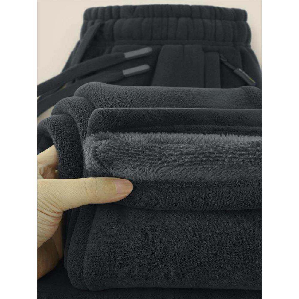 重磅奥粒绒裤子男保暖加绒大码休闲裤宽松中老年加厚爸爸运动裤