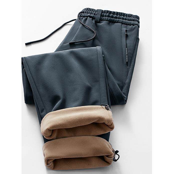 MAROLIO~加绒加厚防风防水软壳冲锋裤梭织宽松大码直筒休闲长裤