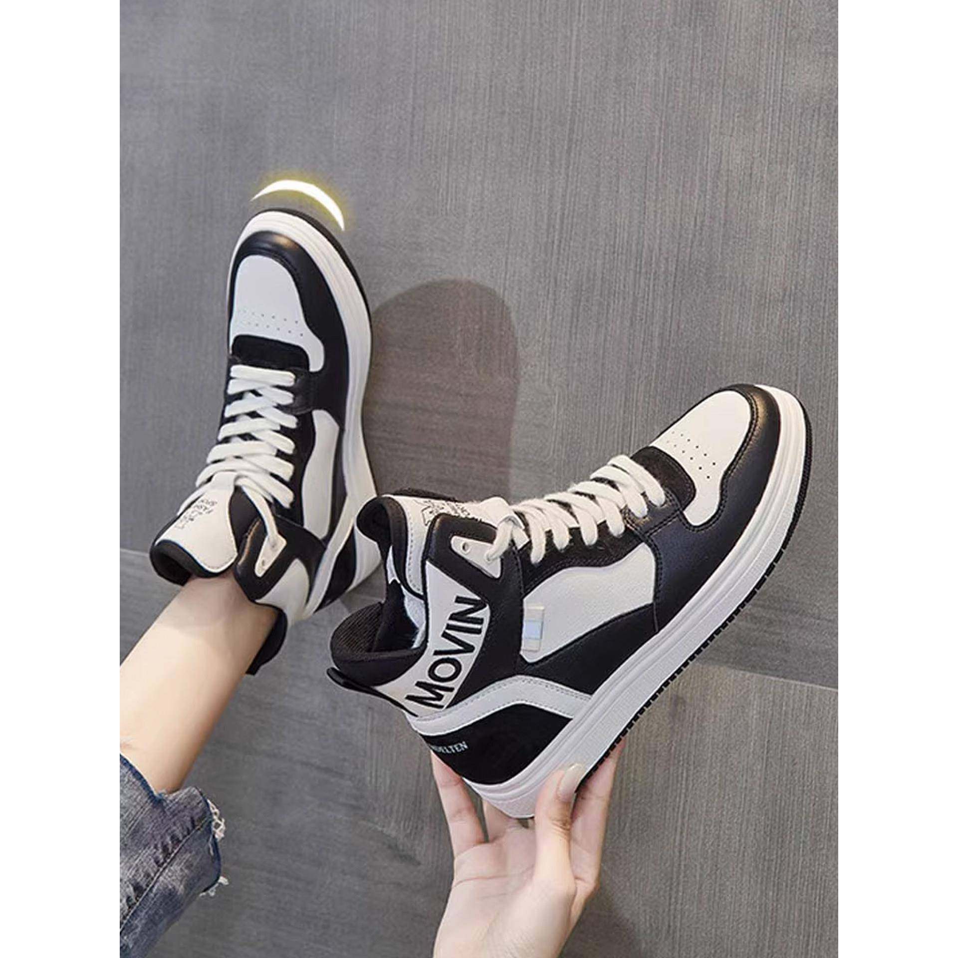 真皮爆款高帮鞋女鞋2025新款休闲软底不累脚秋冬加绒小白运动板鞋