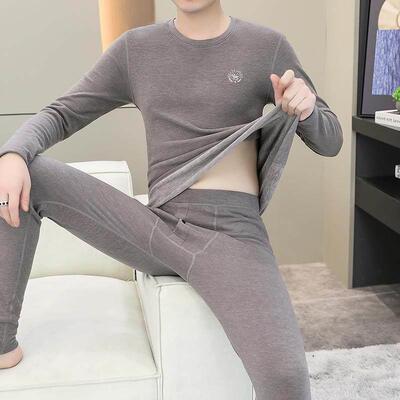 MAROLIO~高端男士德绒保暖内衣男秋冬季加绒加厚秋衣秋裤两件套装