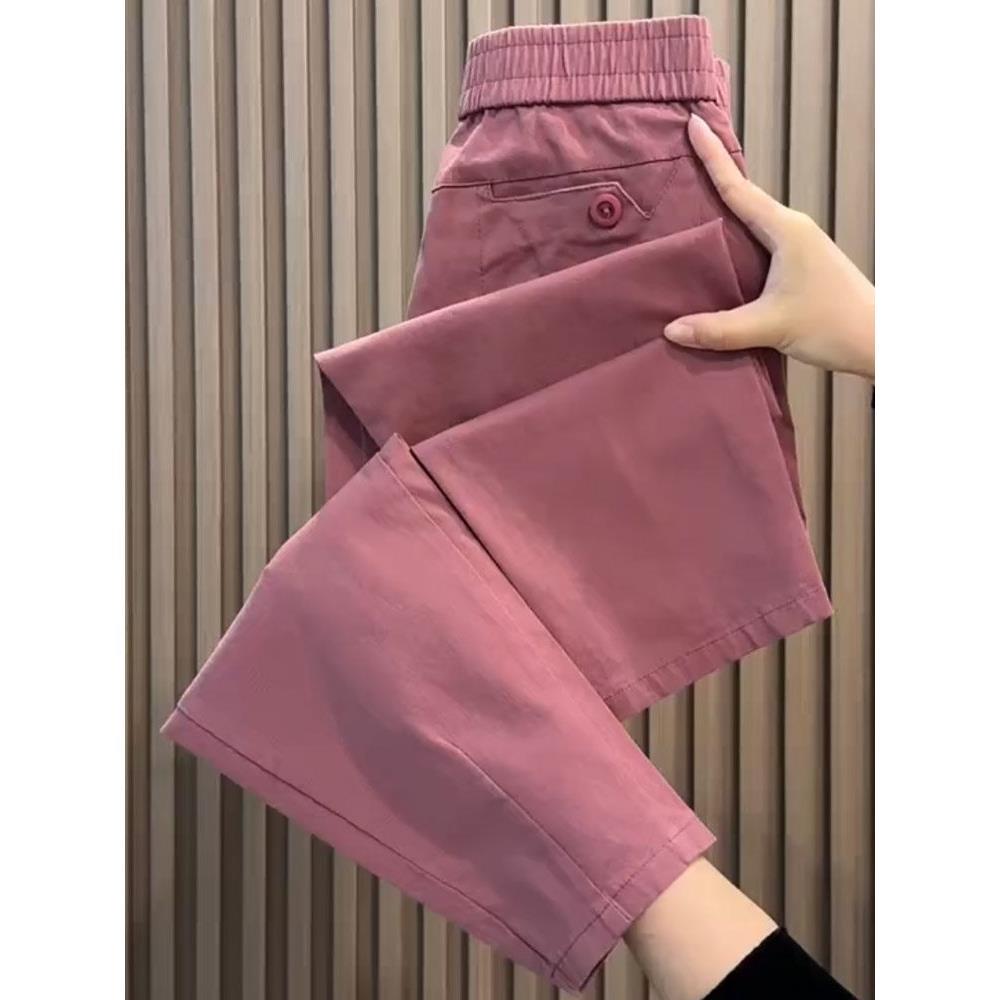 纯棉显瘦九分裤女夏季新款宽松时尚直筒哈伦裤高腰百搭小脚休闲裤