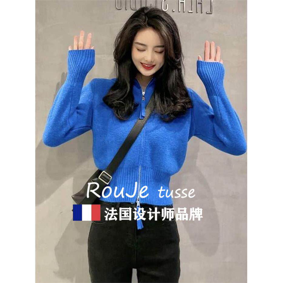 Rouje tusse甜美连帽软糯羊绒毛衣女气质高级感卫衣羊毛针织开衫
