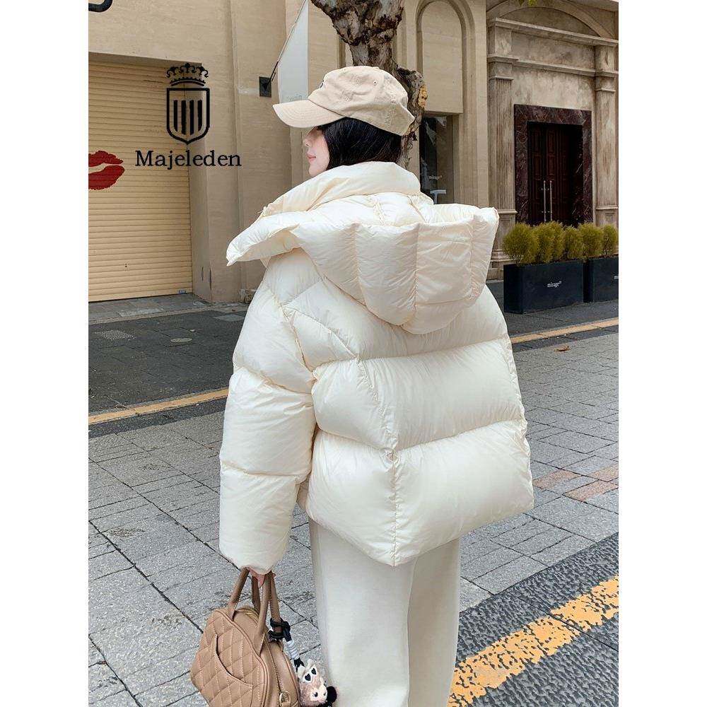 正品2025冬新款泡芙90鹅绒服女短款羽绒服小个子龟背外套加厚保暖