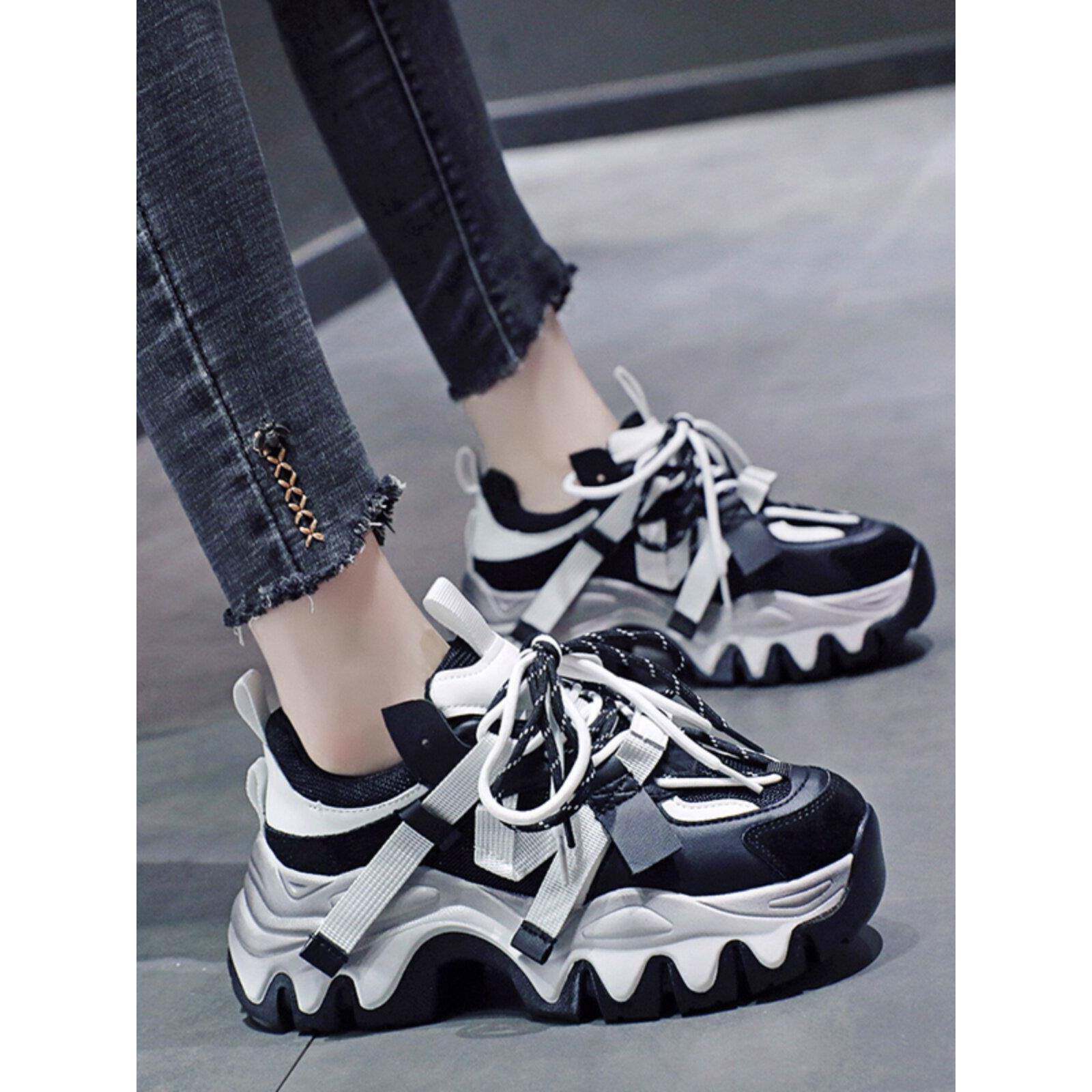 时尚品牌2025春秋季新款k款百搭网红爸爸鞋真皮厚底时尚流行运动