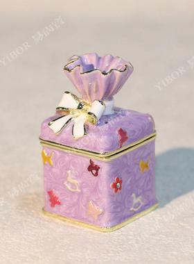 合金首饰盒珐琅彩糖果可爱少女小饰品收纳盒子戒指耳环项链迷你盒
