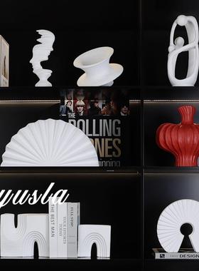 高级现代简约客厅书房房间玄关电视柜书挡复古软装饰品摆件工艺品