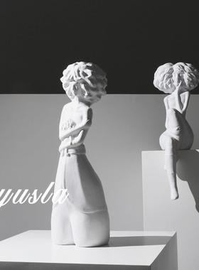 中古意式简约样板房客厅电视柜玄关边柜酒店别墅展厅摆件软装饰品