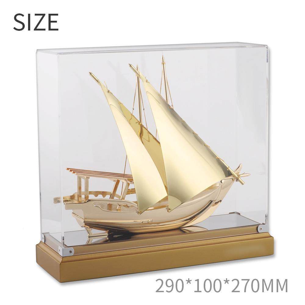 礼合品JLS2007金帆船模型一帆风顺纪礼金商务家居礼品念金属帆船