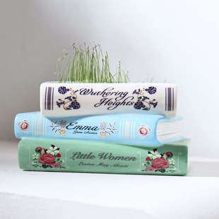 陶瓷书本花瓶陶瓷书本花盆仿真多肉客厅创意花瓶装饰书本陶瓷花盆