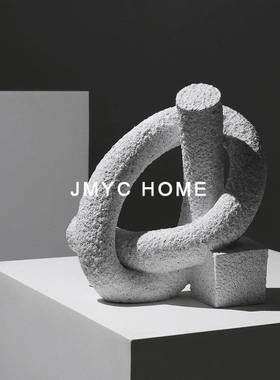 侘寂风抽象创意几何雕塑装饰品样板间客厅电视柜书柜酒柜艺术摆件