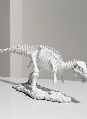 创意大号霸王龙恐龙化石骨架艺术摆件玄关艺术雕塑复古摆设