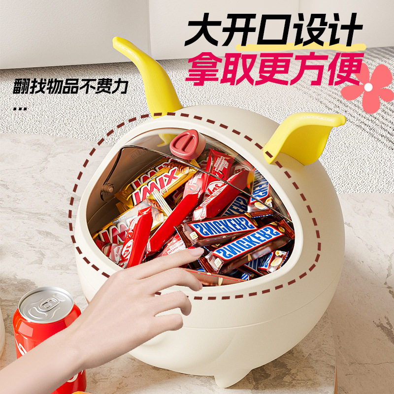 桌面垃圾桶太乙萌宠小飞猪收纳桶可爱翻盖儿童零食玩具杂物收纳盒