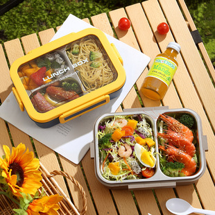 微波炉饭盒分格上班族便当盒轻便学生带饭分隔304不锈钢保温餐盒