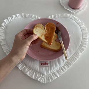 ins新款花边爱心格子杯垫可爱布艺杯垫首饰隔热防烫挂式垫拍摄垫