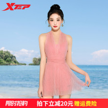 特步泳衣女2025新款时尚性感连体裙式微胖女孩遮肚显瘦女士泡温泉