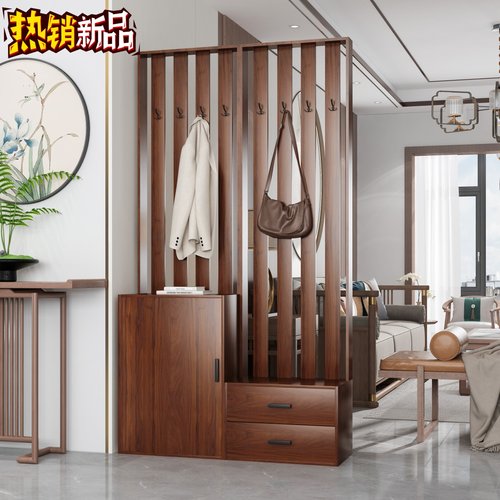 新款多用途衣帽架玄关柜间厅柜挂衣架一体置物架挂衣架鞋柜换鞋凳