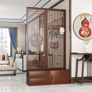 多用途屏风间厅柜衣帽架玄关柜间厅柜一体置物架挂衣架鞋柜换鞋凳