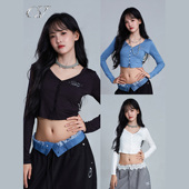 微透 跳舞短款 女爵士舞紧身上衣开衫 CV新广场舞潮牌2025年 长袖