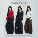 长袖 设计感跳舞上衣辣妹爵士紧身时尚 泡泡按扣 CV新广场舞潮牌