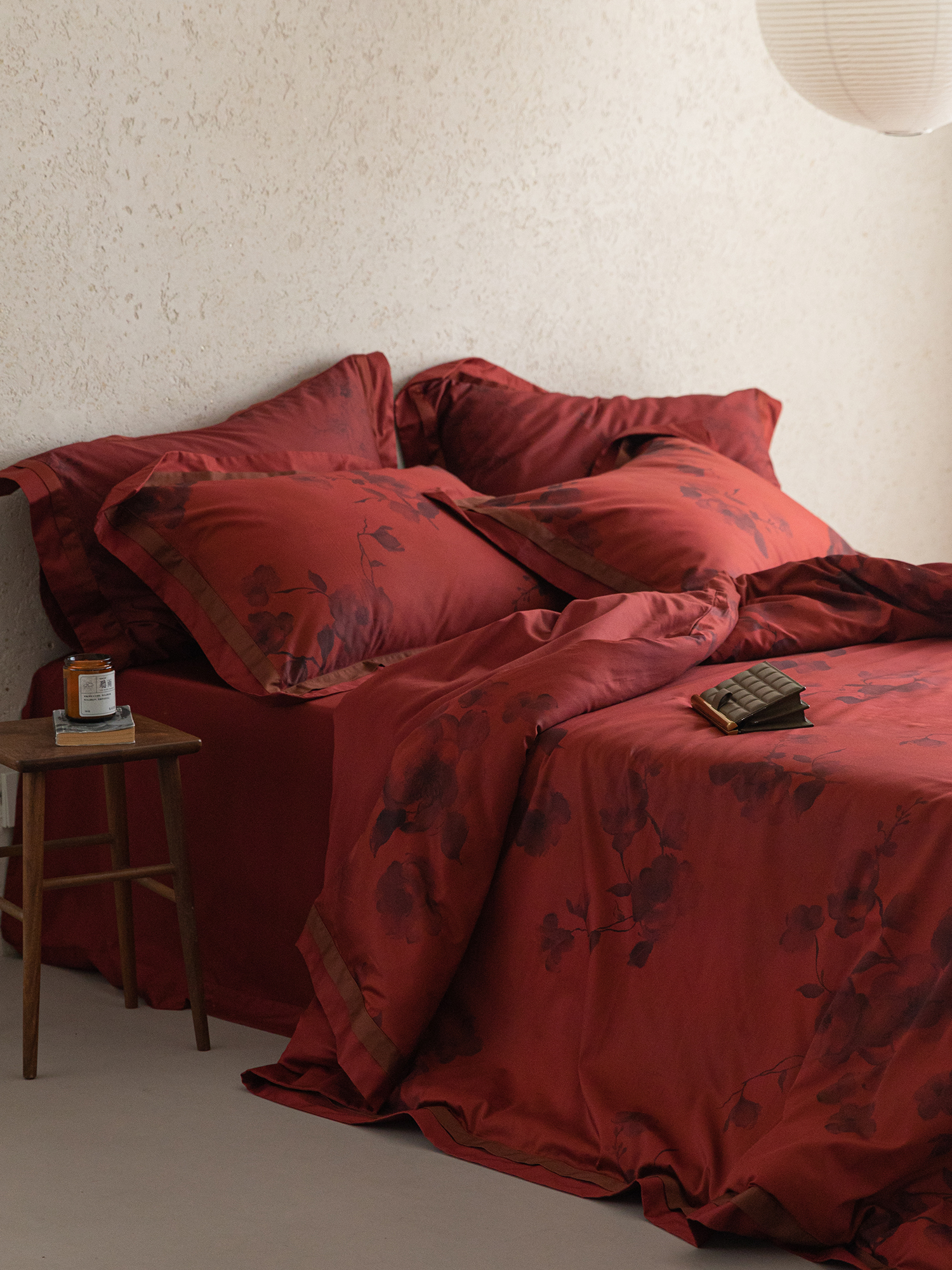 喜庆复古100s贡缎长绒棉四件套