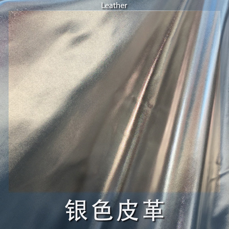 纹银皮革面料金属光泽鞋子图片