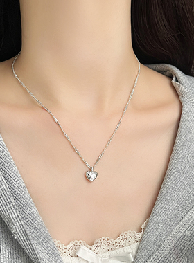 夏季时尚简约气质百搭爱心吊坠锁骨链小众设计高级感显白项链女