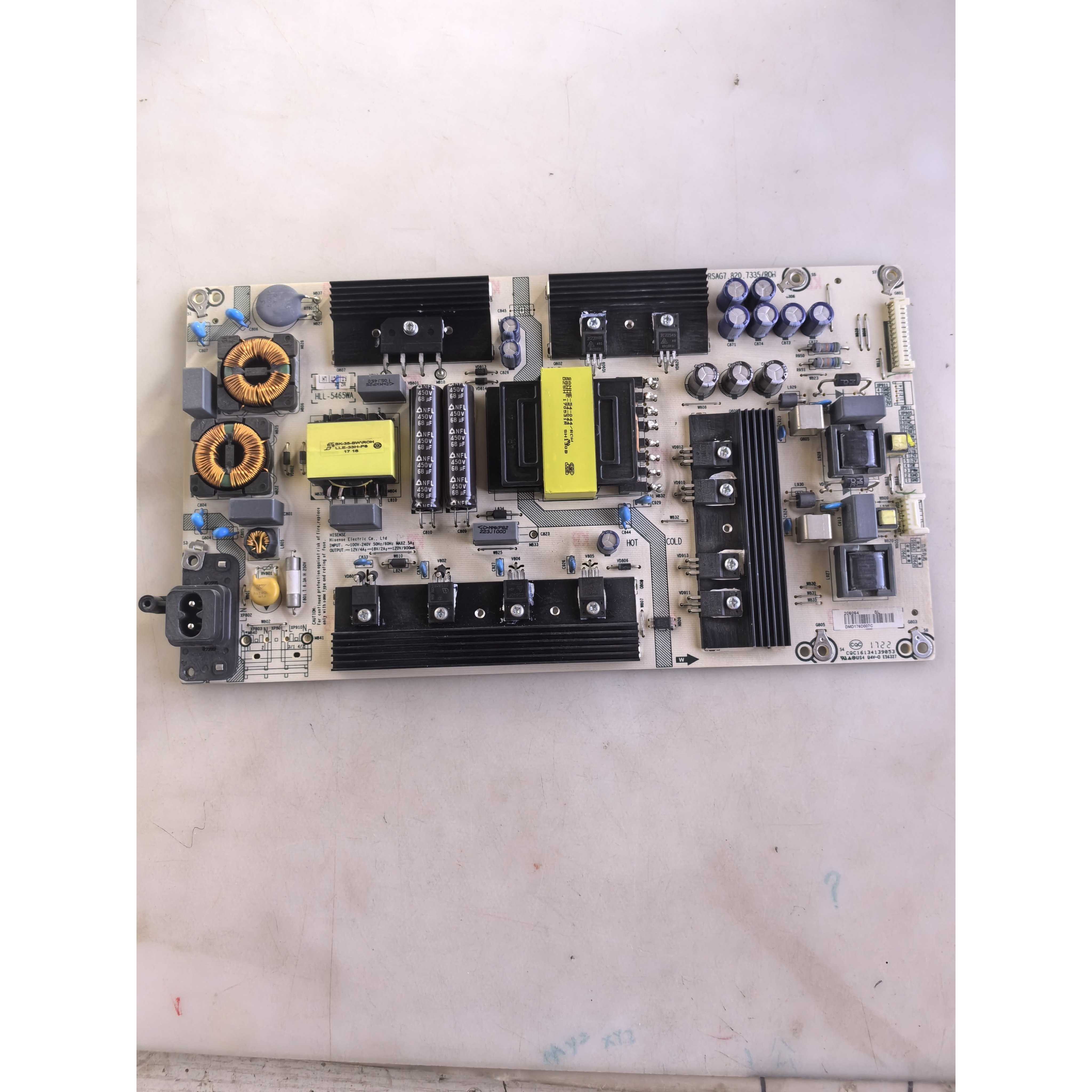 原装海信LED65EC680US 电源板RSAG7.820.7335/ROH HLL-5465WA