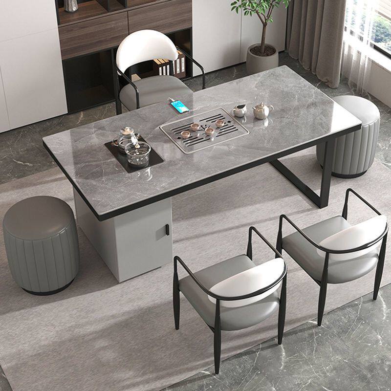 轻奢岩板茶桌椅组合功夫茶具套装茶几桌茶台烧水壶一体全自动高档