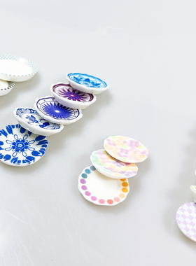 迷你盘子大合集娃娃屋dollhouse家居摆件点心盘微缩食玩场景配件