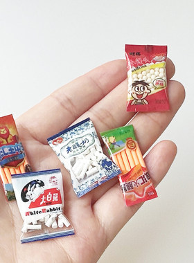 娃娃屋玩具摆件模型微缩迷你零食火腿肠小馒头超市小卖部场景配件