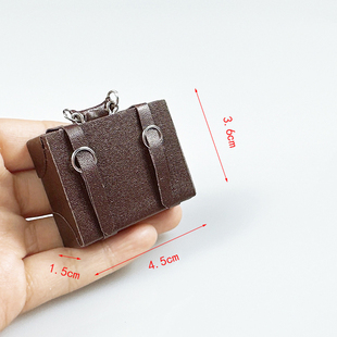 dollhouse娃娃屋仿真皮箱公文包迷你模型diy小手拎包微缩场景摆件